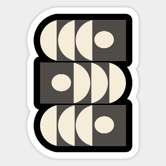 Mid Century Modern Geometric Lines and Shapes Sticker by ApricotBirch